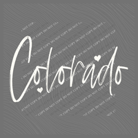 Colorado Sketched Script Hearts in Off-white Digital Design, PNG