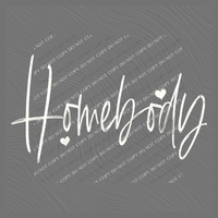 Homebody Sketched Script Hearts in Off-white Digital Design, PNG