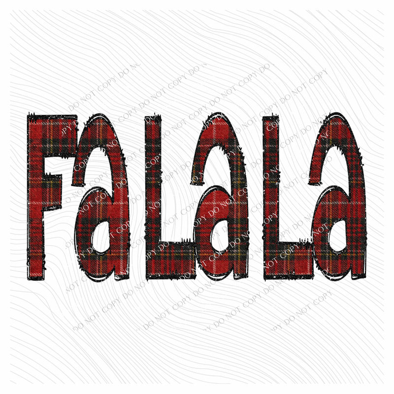 Fa La La Glitter & Red Plaid Digital Download, PNG