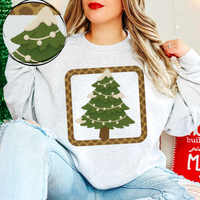 Tree 3D Leopard Square Chenille Patch Style Digital Download, PNG