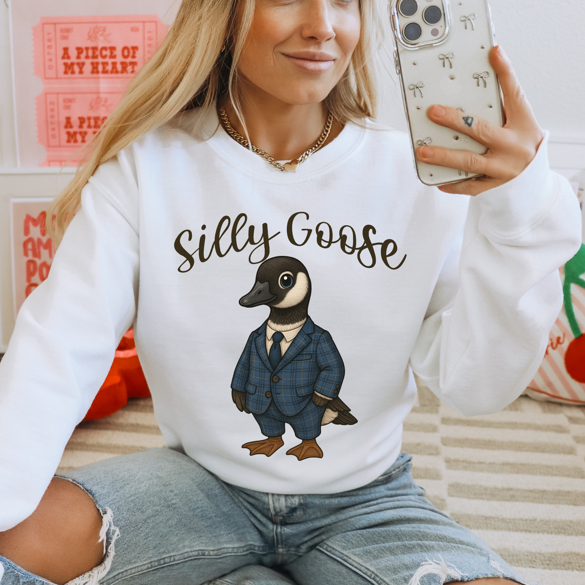 Silly Goose Plaid Tartan Suit Canadian Goose Digital Download, PNG