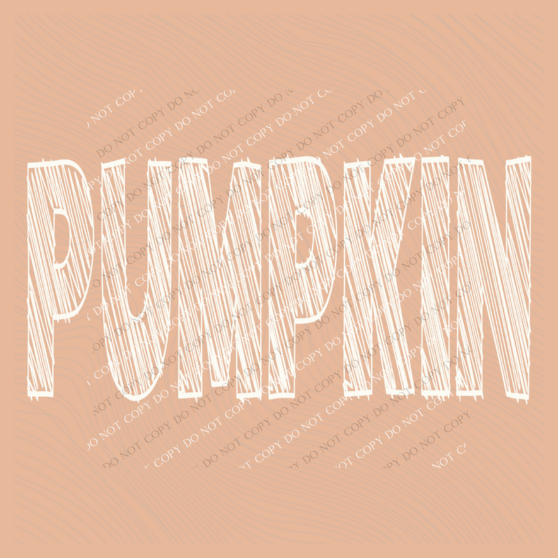 Pumpkin Scribble in Cream Fall Digital Design, PNG