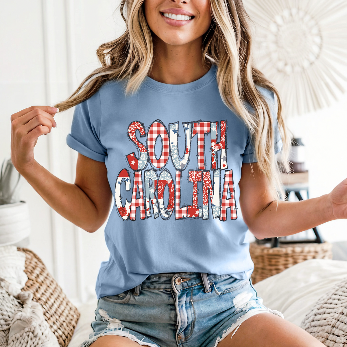 South Carolina Doodle Patch & Glitter Digital Design, PNG