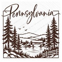 States Nature Scenery Silhouette (includes both brown & cream with purchase) Digital Design, PNG