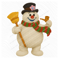 Frosty Snowman 3D Yarn Style Christmas Digital Download, PNG