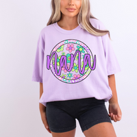 Nana Groovy Leopard Translucent Cutout in Bright Cotton Candy Tones Digital Design, PNG