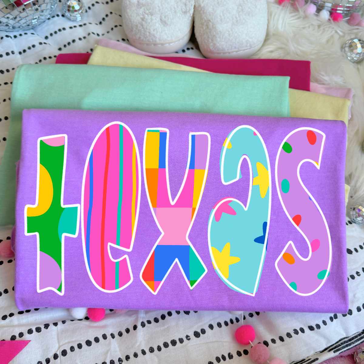 Texas Color Pop Doodle Digital Design, PNG