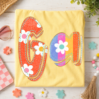 GA Georgia Flower Power Distressed Doodle Digital Design, PNG