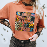 Scary List Retro Halloween List Cutout with Distressed Edges Digital Design, PNG