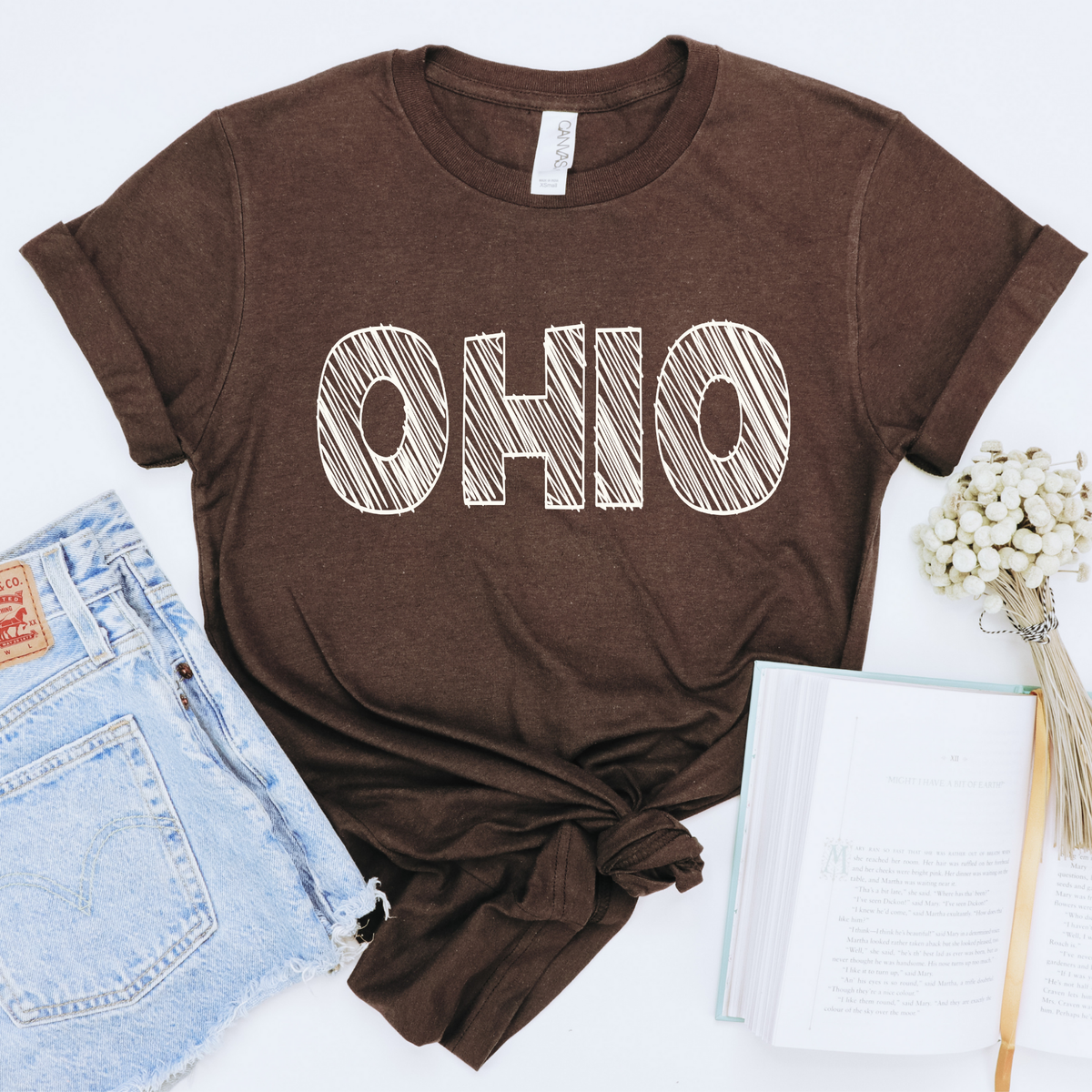 Ohio Scribble in Cream White Digital Design, PNG