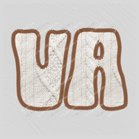 Virginia VA Sweater Patch in Cream & Brown Digital Design, PNG