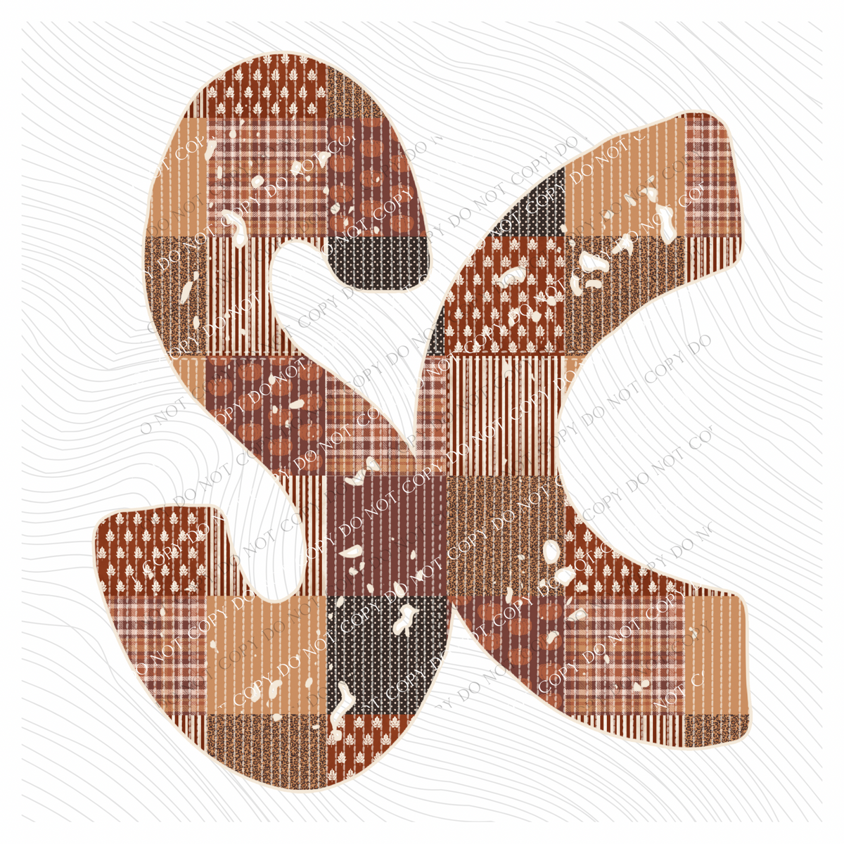 South Carolina SC Autumn Pumpkins Quilted Distressed Digital Design in Browns, PNG
