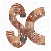South Carolina SC Autumn Pumpkins Quilted Distressed Digital Design in Browns, PNG