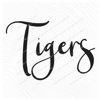 Tigers Script in Black Digital Download, PNG