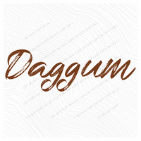 Daggum Western Script in Brown Digital Design, PNG