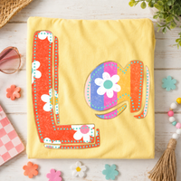 LA Louisiana Flower Power Distressed Doodle Digital Design, PNG