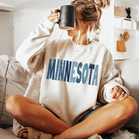 Minnesota Denim Patch Stitched Digital Design, PNG