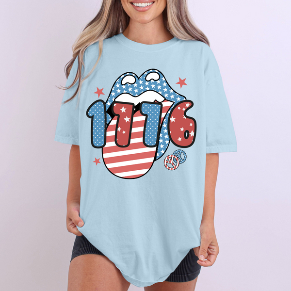 1776 Patriotic Lips & Tongue Digital Design, PNG