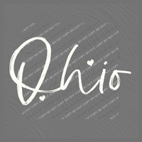 Ohio Sketched Script Hearts in Off-white Digital Design, PNG