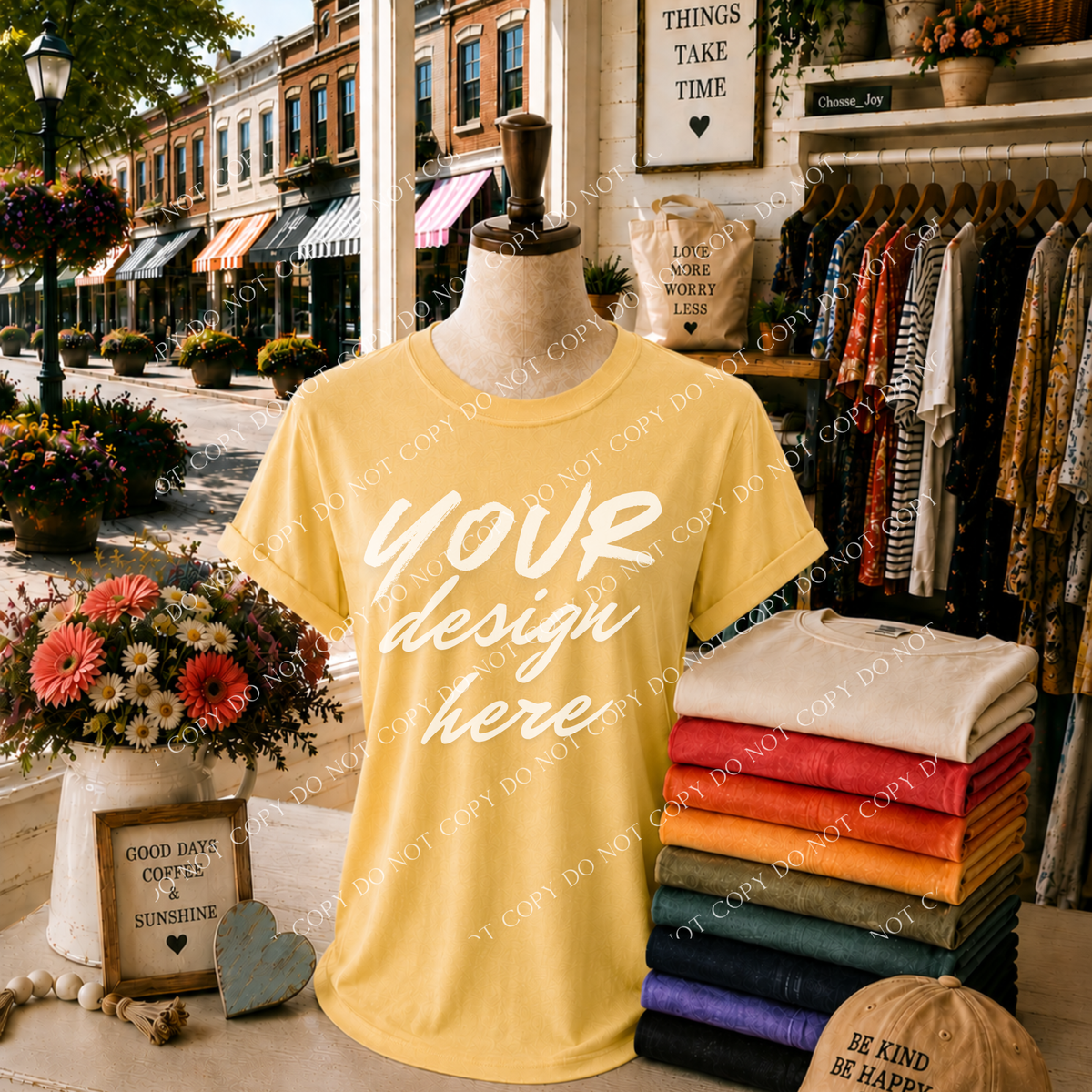 Blank Everyday Boutique Mockup, Comfort Colors 1717 Citrus