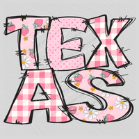 Texas Strawberry Doodle Patch Digital Design, PNG