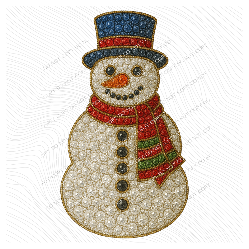 Snowman Rhinestone 3D Digital Download, PNG