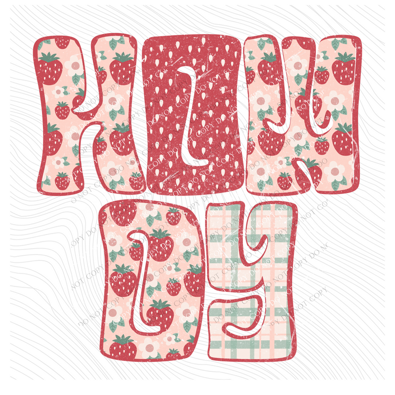 Howdy Groovy Strawberry Patch Distressed Digital Design, PNG
