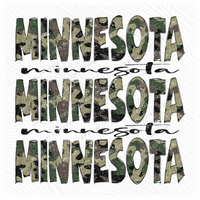 Minnesota Camo Glitter Stacked with Glitter Script Digital Design, PNG