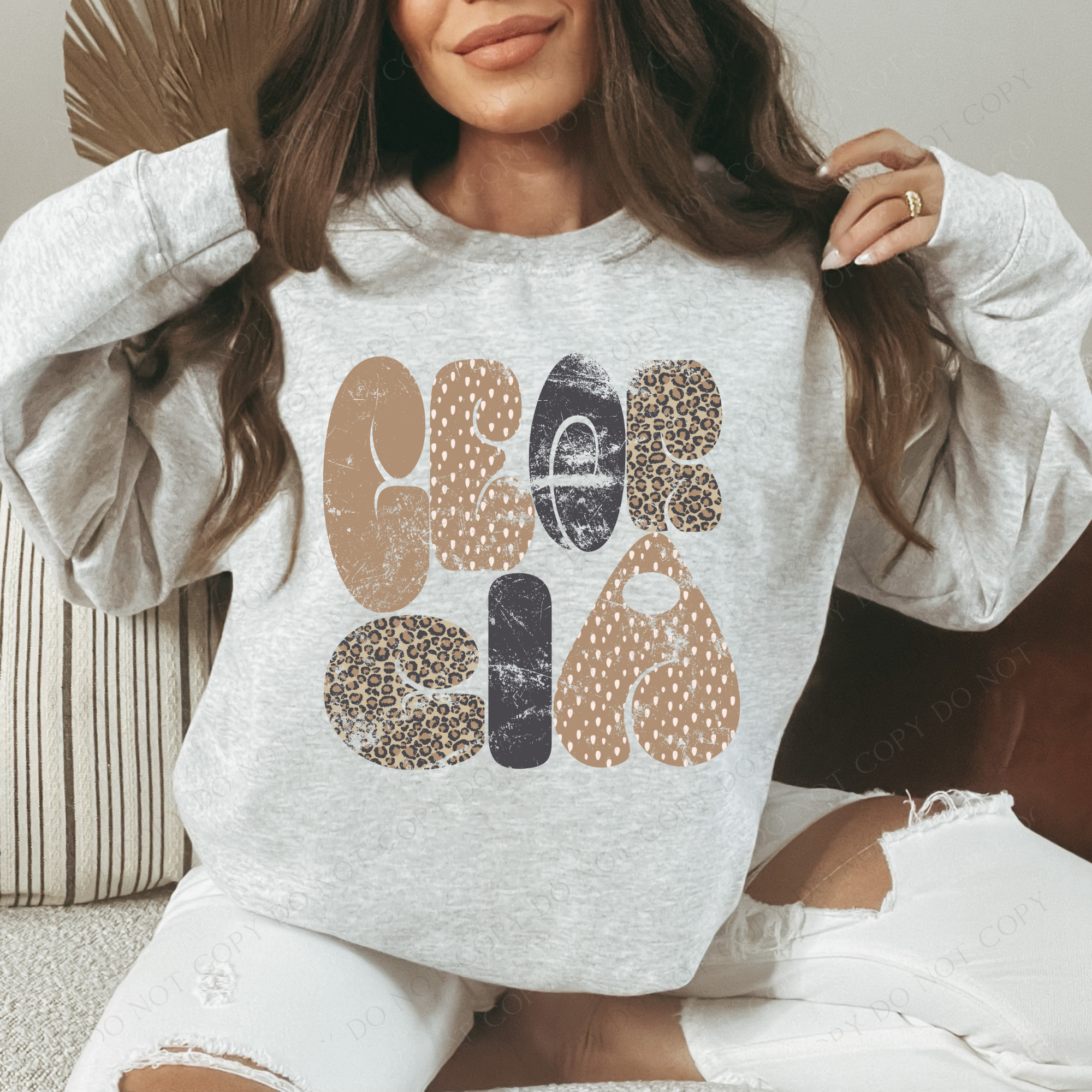 Georgia Chubby Retro Distressed Leopard print in tones of Tans & Faded ...
