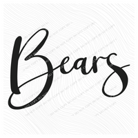 Bears Script in Black Digital Download, PNG