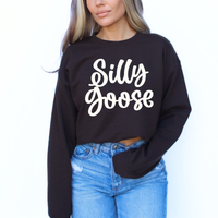 Silly Goose Script in Off-white Digital Design, PNG