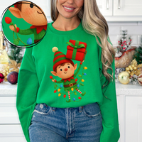 Silly Elf 3D Yarn Style Christmas Digital Download, PNG
