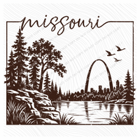 States Nature Scenery Silhouette (includes both brown & cream with purchase) Digital Design, PNG