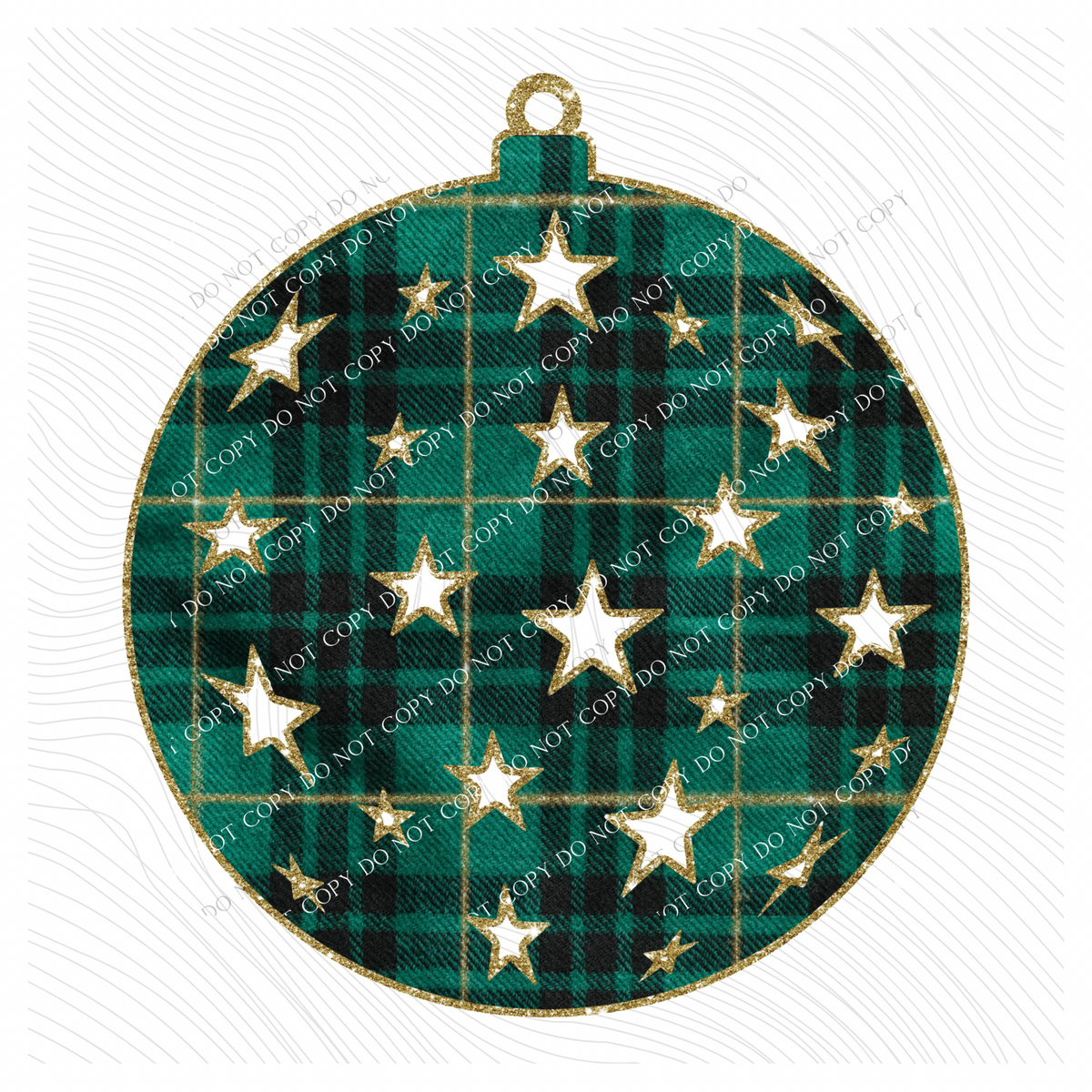 Ornament Green Plaid & Glitter Digital Download, PNG