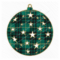 Ornament Green Plaid & Glitter Digital Download, PNG