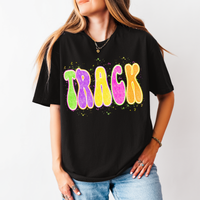Track Neon Chalky Splatter Digital Design, PNG