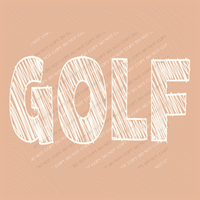 Golf Scribble in Cream White Digital Design, PNG