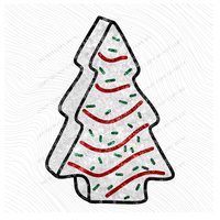 Sparkly Christmas Tree Cake in Faux Sequin Digital Design, PNG