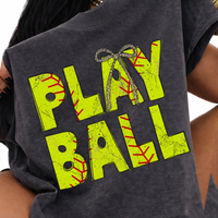 Play Ball Softball Stitch Leopard Bow Doodle Distressed Digital Design, PNG