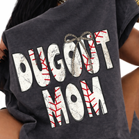 Dugout Mom Baseball Stitch Leopard Bow Doodle Distressed Digital Design, PNG