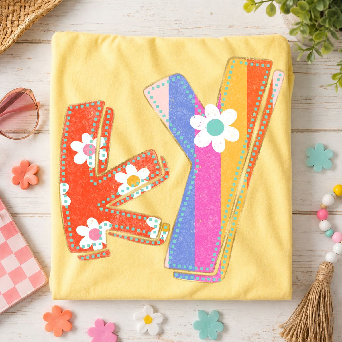 KY Kentucky Flower Power Distressed Doodle Digital Design, PNG
