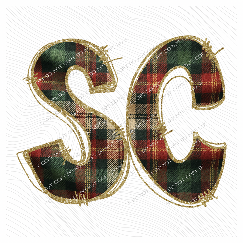 South Carolina Glitter & Plaid Digital Download, PNG