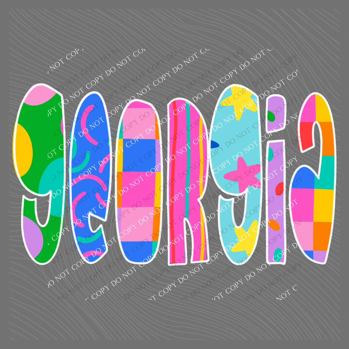 Georgia Color Pop Doodle Digital Design, PNG