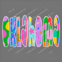 Oklahoma Color Pop Doodle Digital Design, PNG