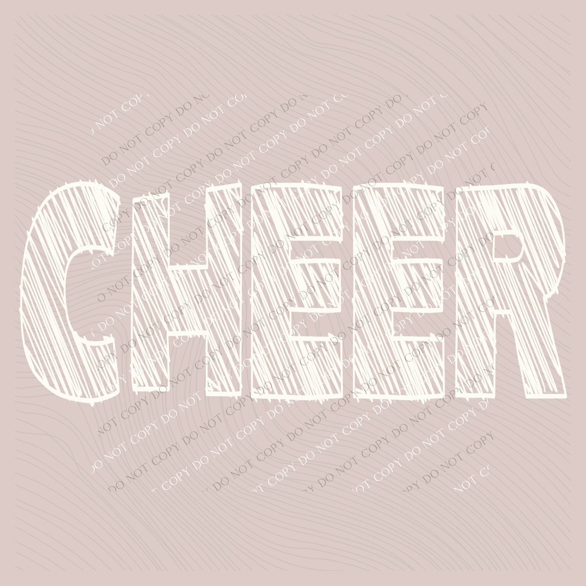 Cheer Scribble in Cream White Digital Design, PNG