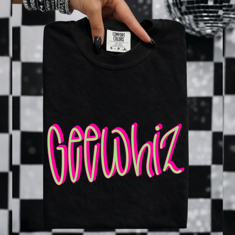 Geewhiz 3D Sassy Script Bright Pink & Green Digital Design, PNG