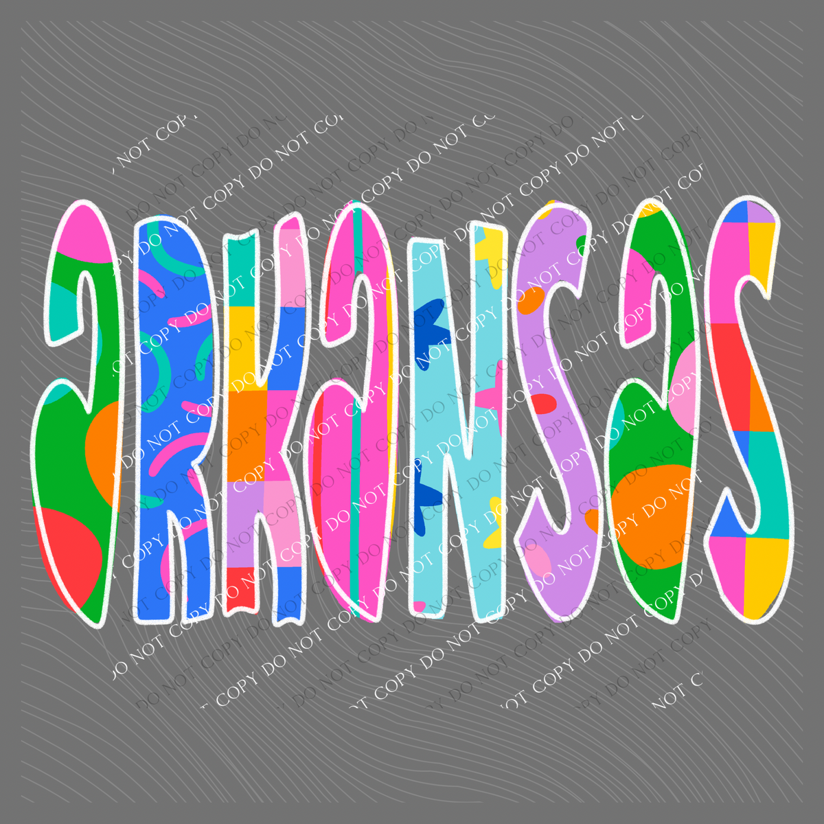 Arkansas Color Pop Doodle Digital Design, PNG