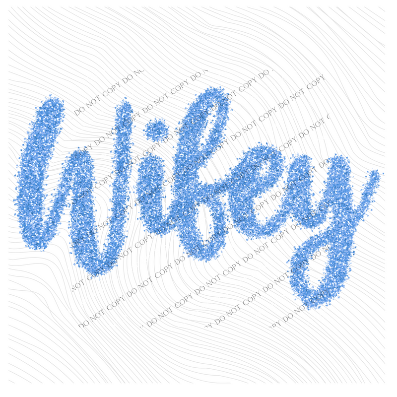 Wifey Tinsel Script Blue Digital Design, PNG