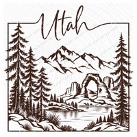 States Nature Scenery Silhouette (includes both brown & cream with purchase) Digital Design, PNG