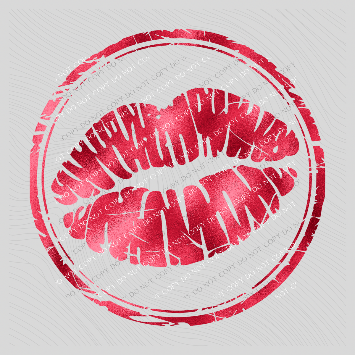 Circle Red Foil Lips Digital Design, PNG